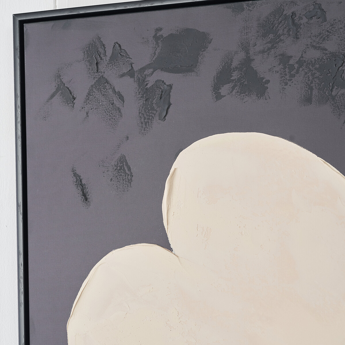 100cm Brown and Natural Large Flower Design Canvas with Black Frame brown , ÉDITÉ