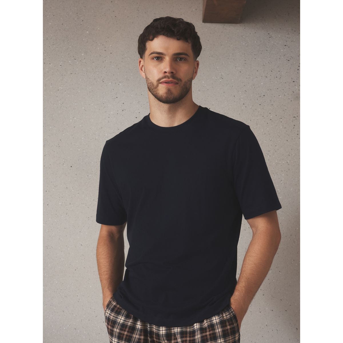 Pyjama en jersey à manches courtes, lot de 2 marine/écru, NEXT