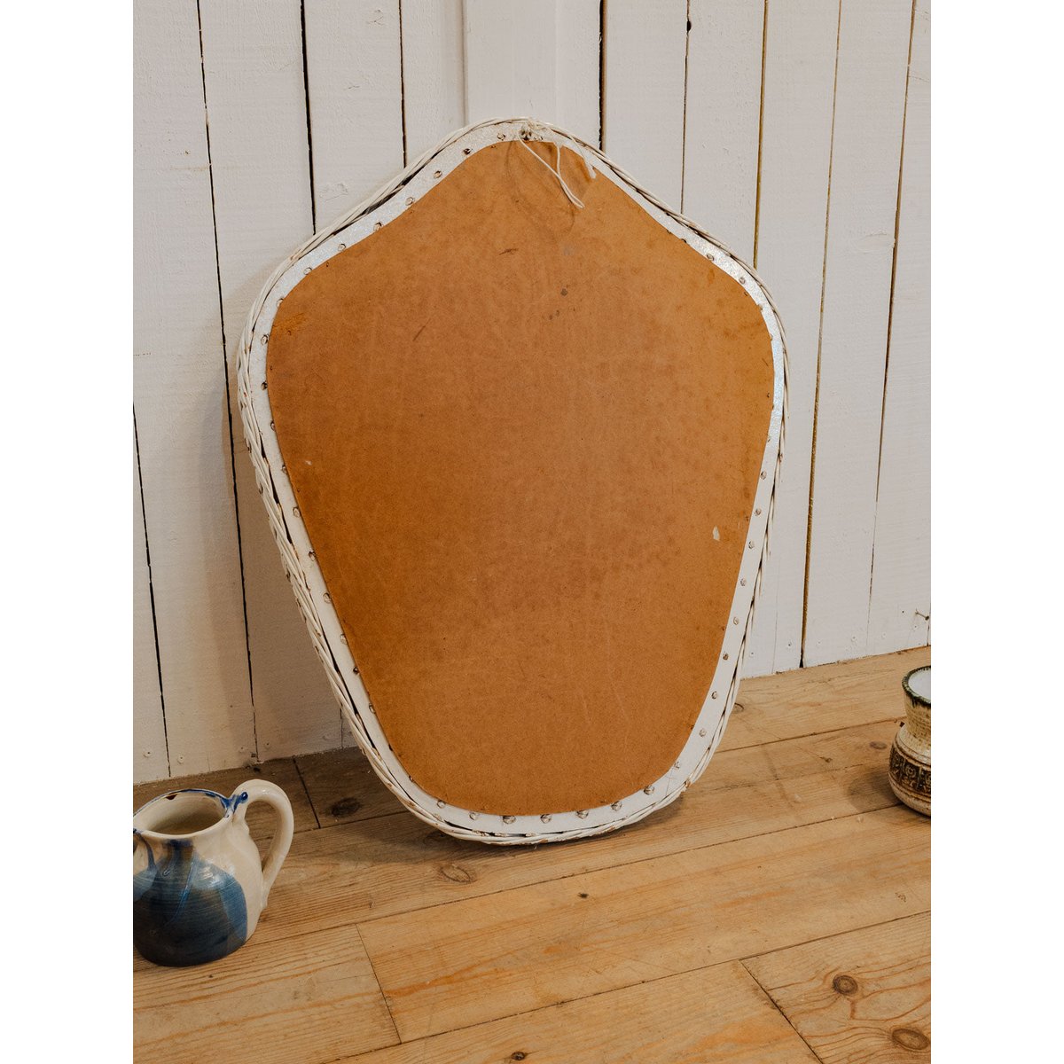 Miroir en osier blanc Georges N°1523 - Bon état blanc, DEBONGOUT