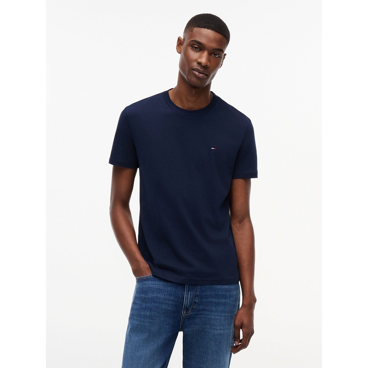 Pack of 2 Short Sleeve Slim Fit T-Shirts ecru + blue, TOMMY JEANS