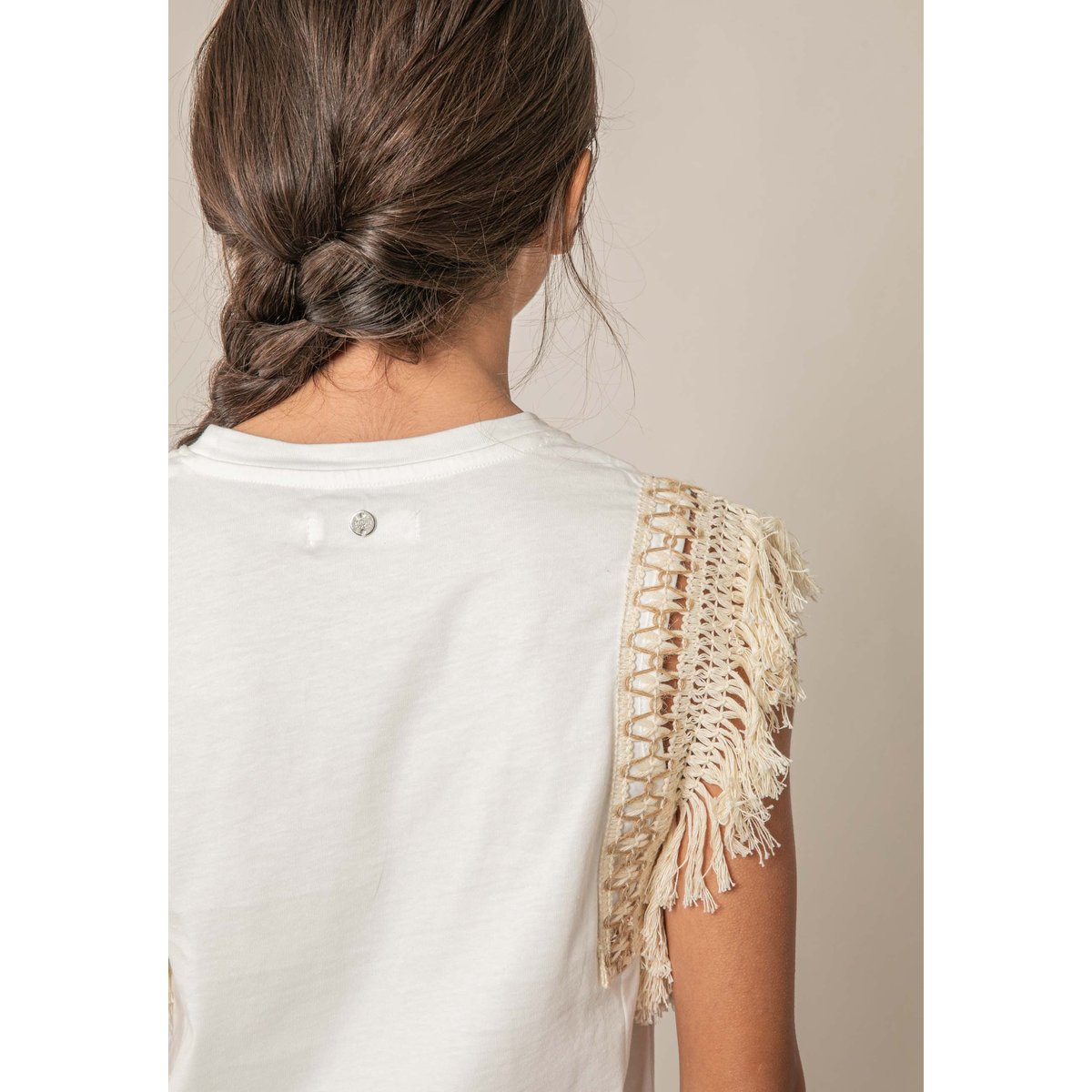 T-shirt fille en coton DAYNA off white, DEELUXE