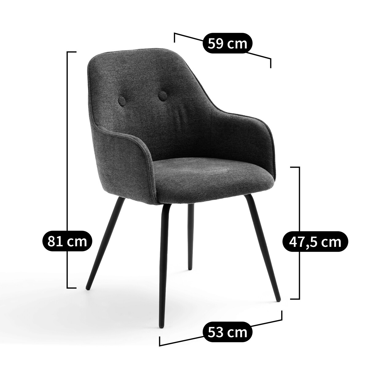Fauteuil de table, Lipstick terracotta, LA REDOUTE INTERIEURS