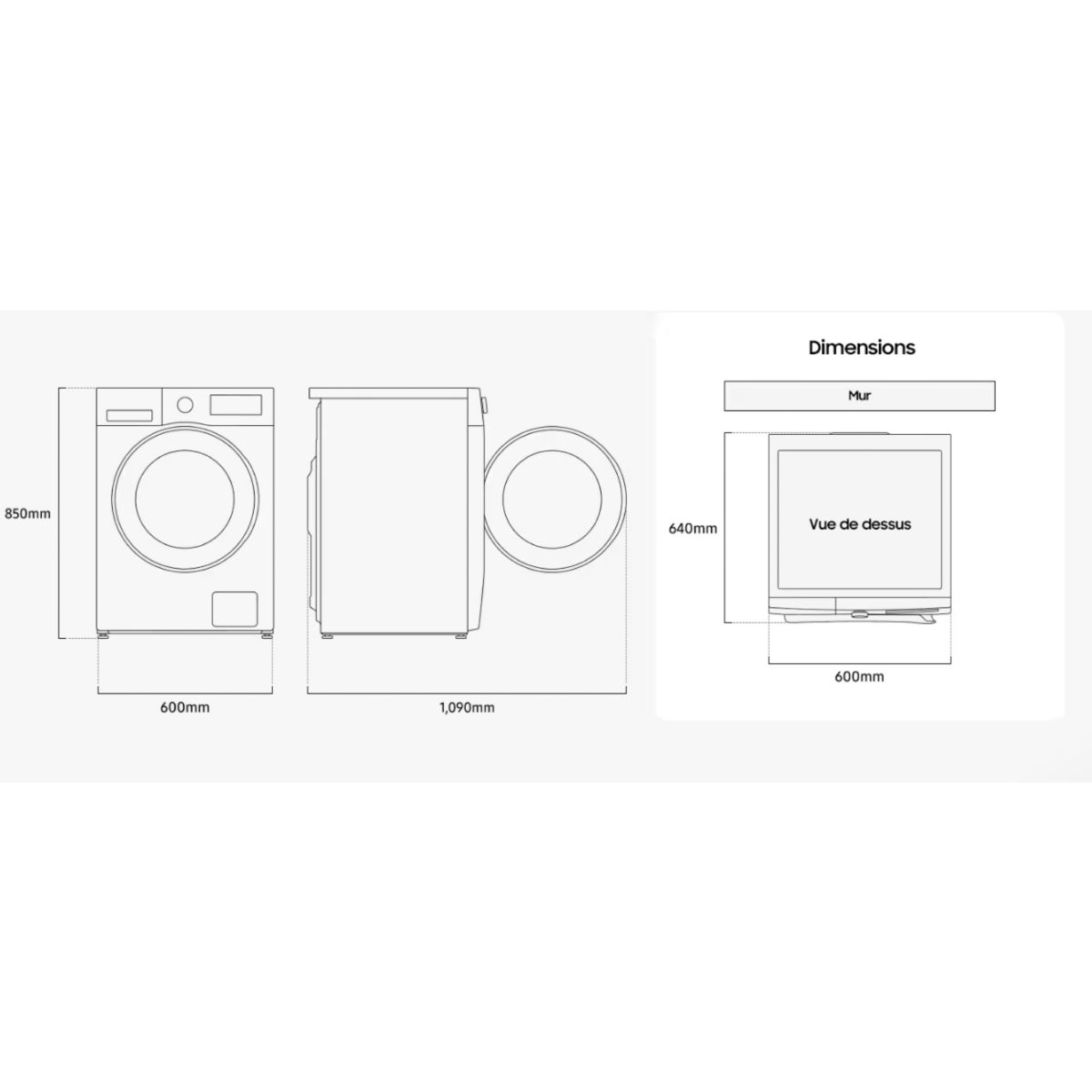 Lave linge hublot WW11DG5B25AE Bespoke AI blanc, SAMSUNG