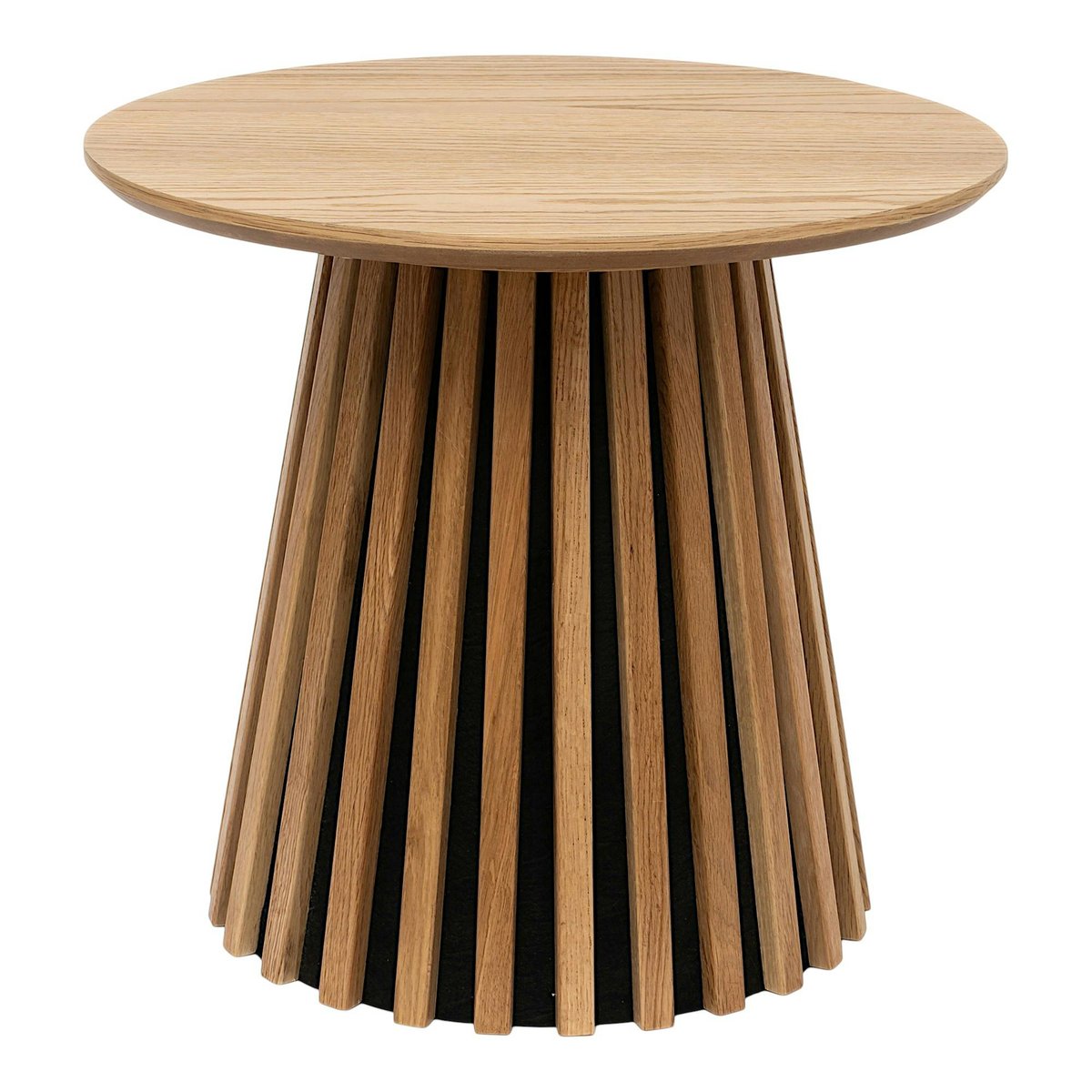 Table d'appoint ronde en bois, pied rainuré AMSTERDAM bois clair, PIER IMPORT