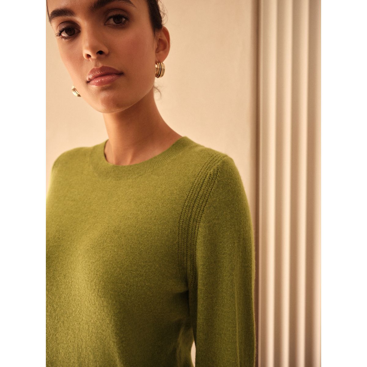 Pull ras du cou cachemire n. premium vert, NEXT