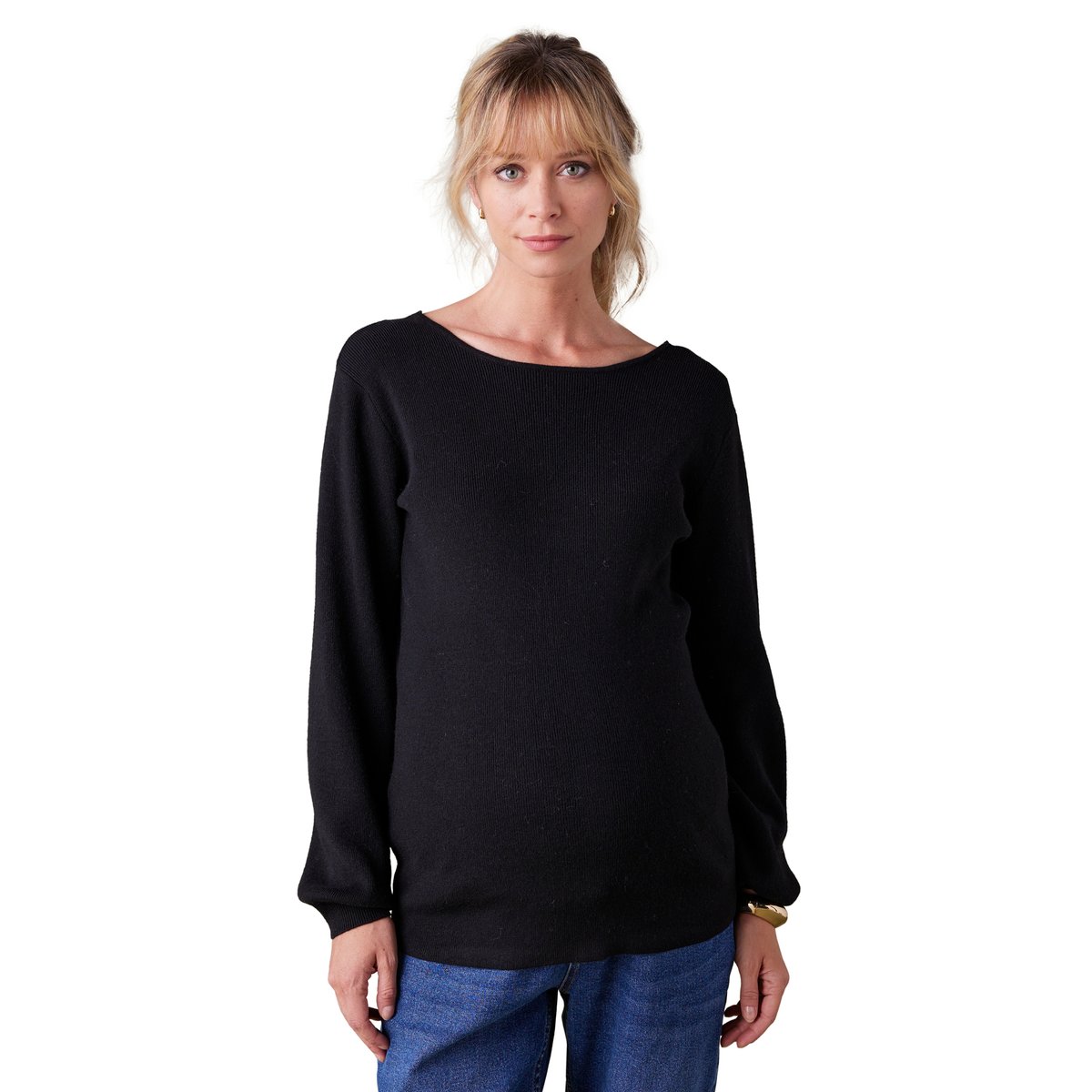 Pull décolleté dos dentelle grossesse noir, ENVIE DE FRAISE