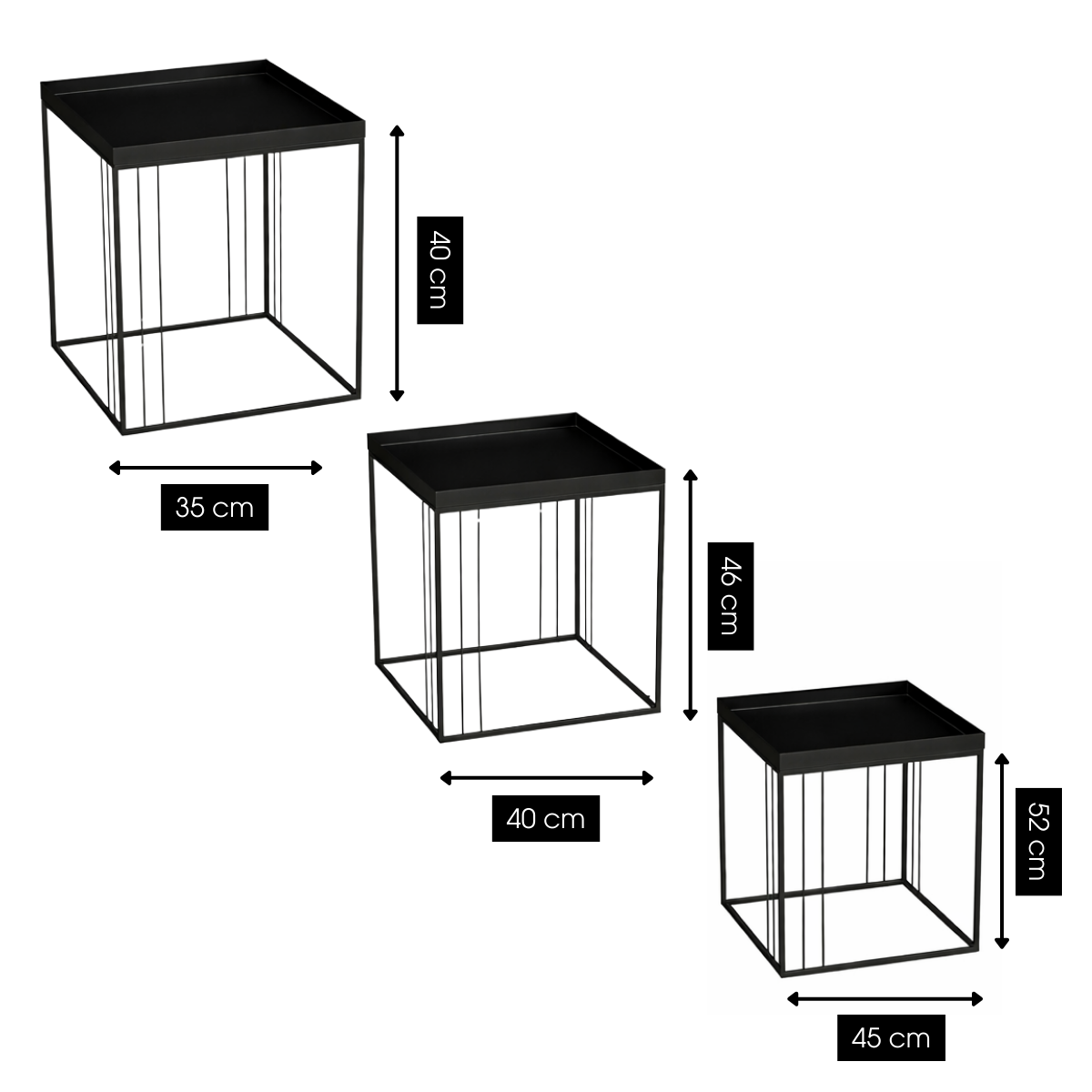 Table d'appoint BETH noir, MICA DECORATIONS