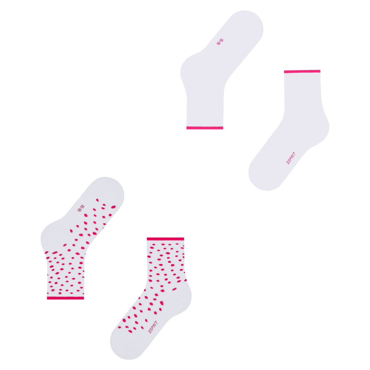 Chaussettes Sketched Dot 2-Pack Opaque neige-un, ESPRIT