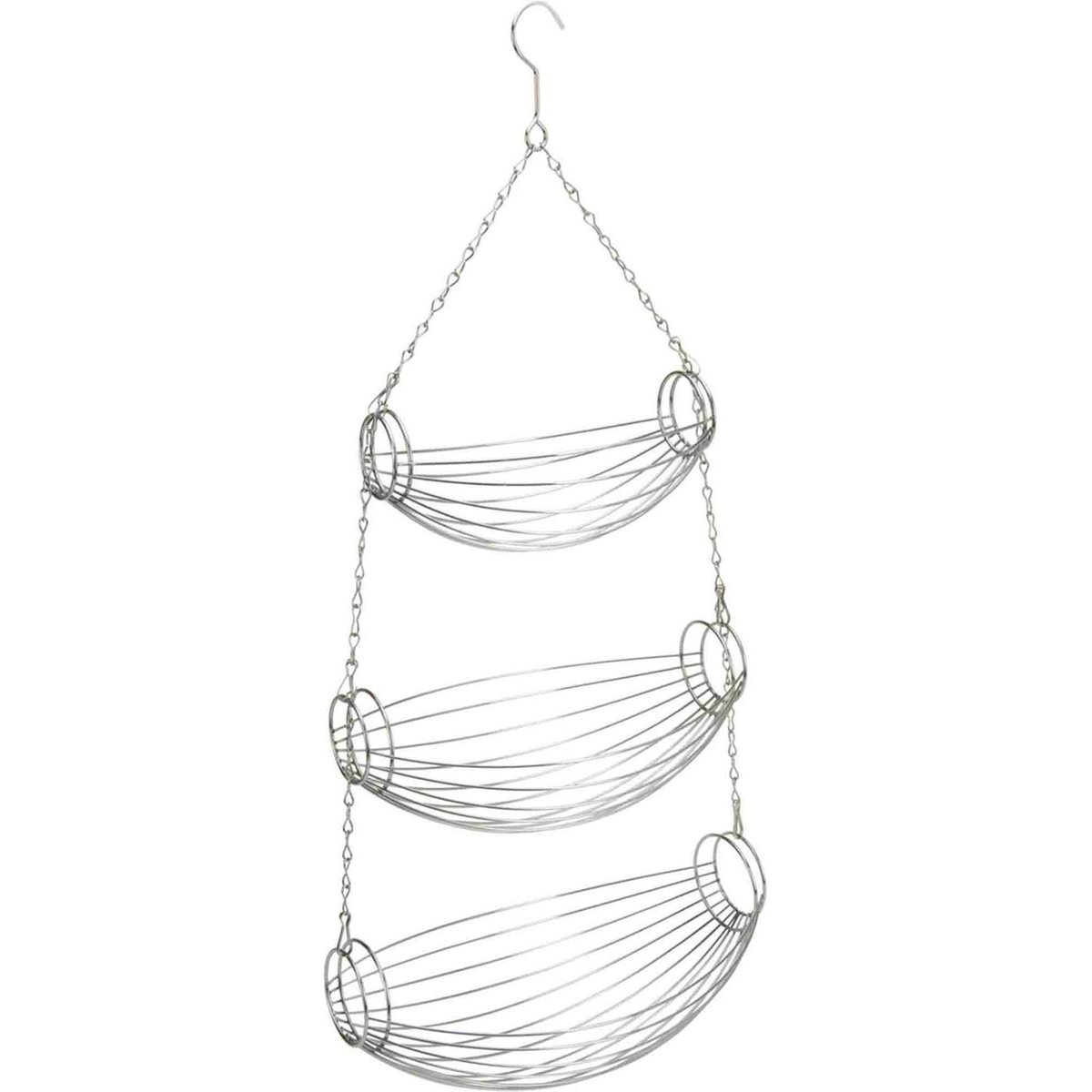 Corbeille à fruits suspendue 3 paniers 72cm chrome/inox, WADIGA