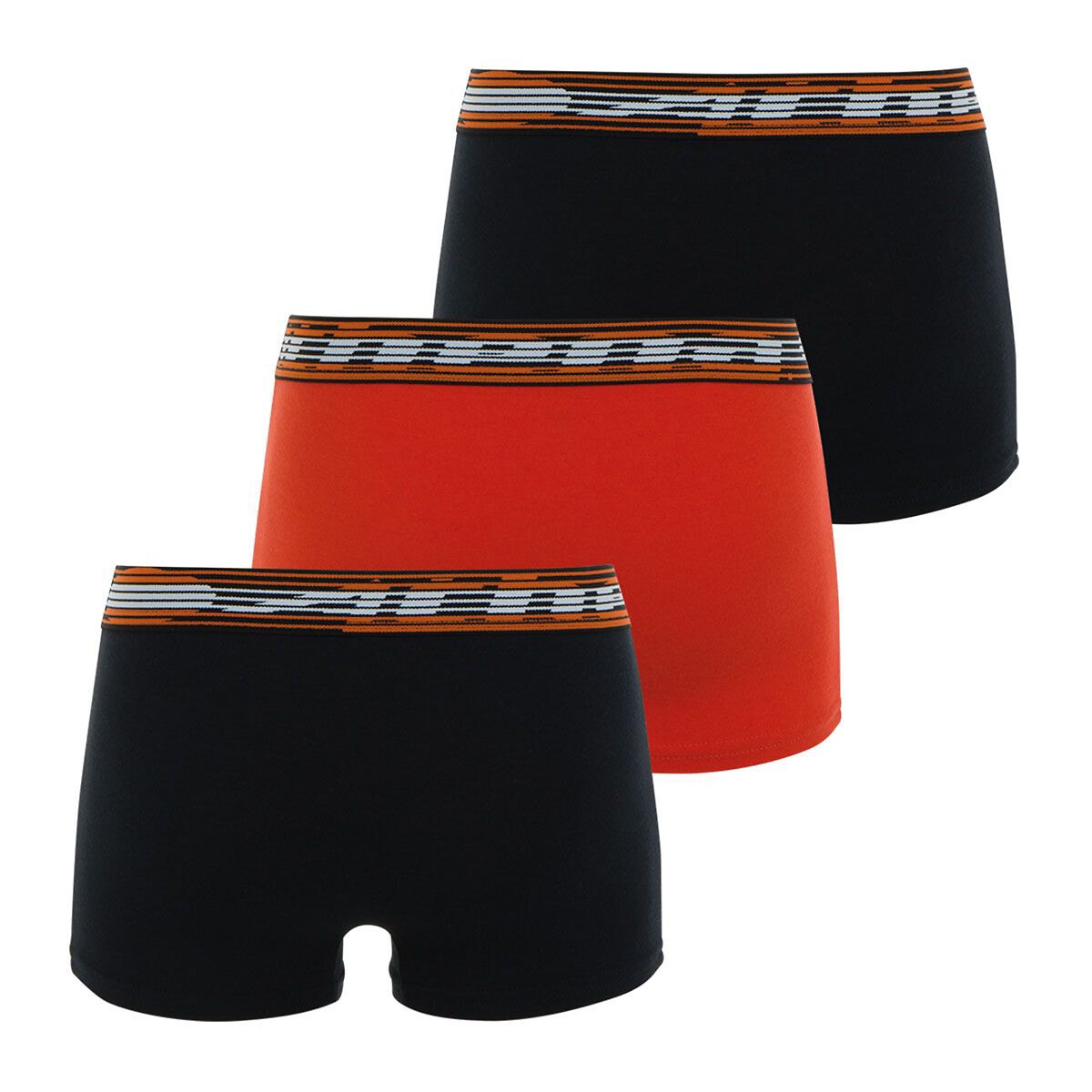 Lot de 3 boxers noir + rouge, ATHENA