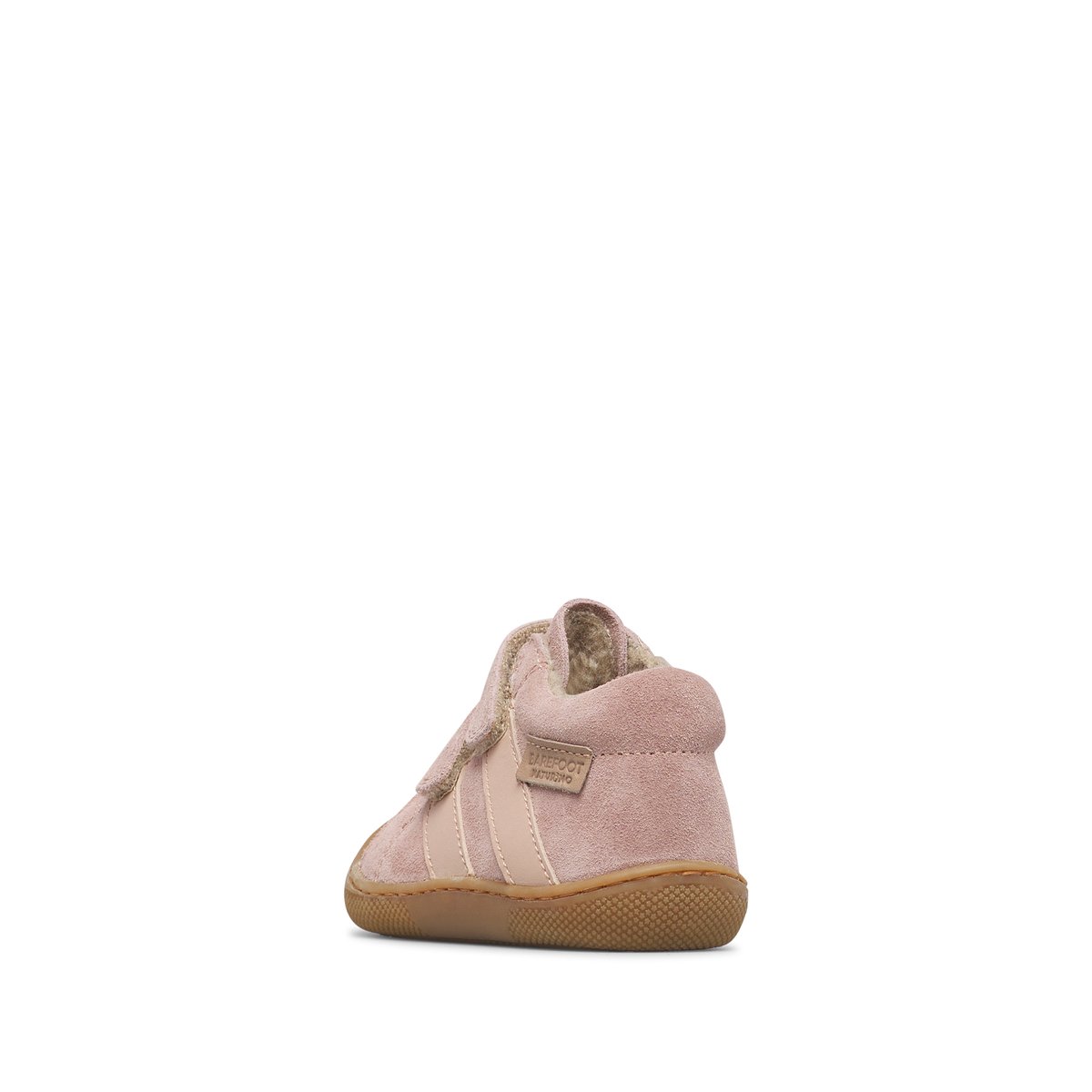 Chaussures barefoot en cuir et en daim BAREFOOT SABBY VL rose poudré-rose, NATURINO