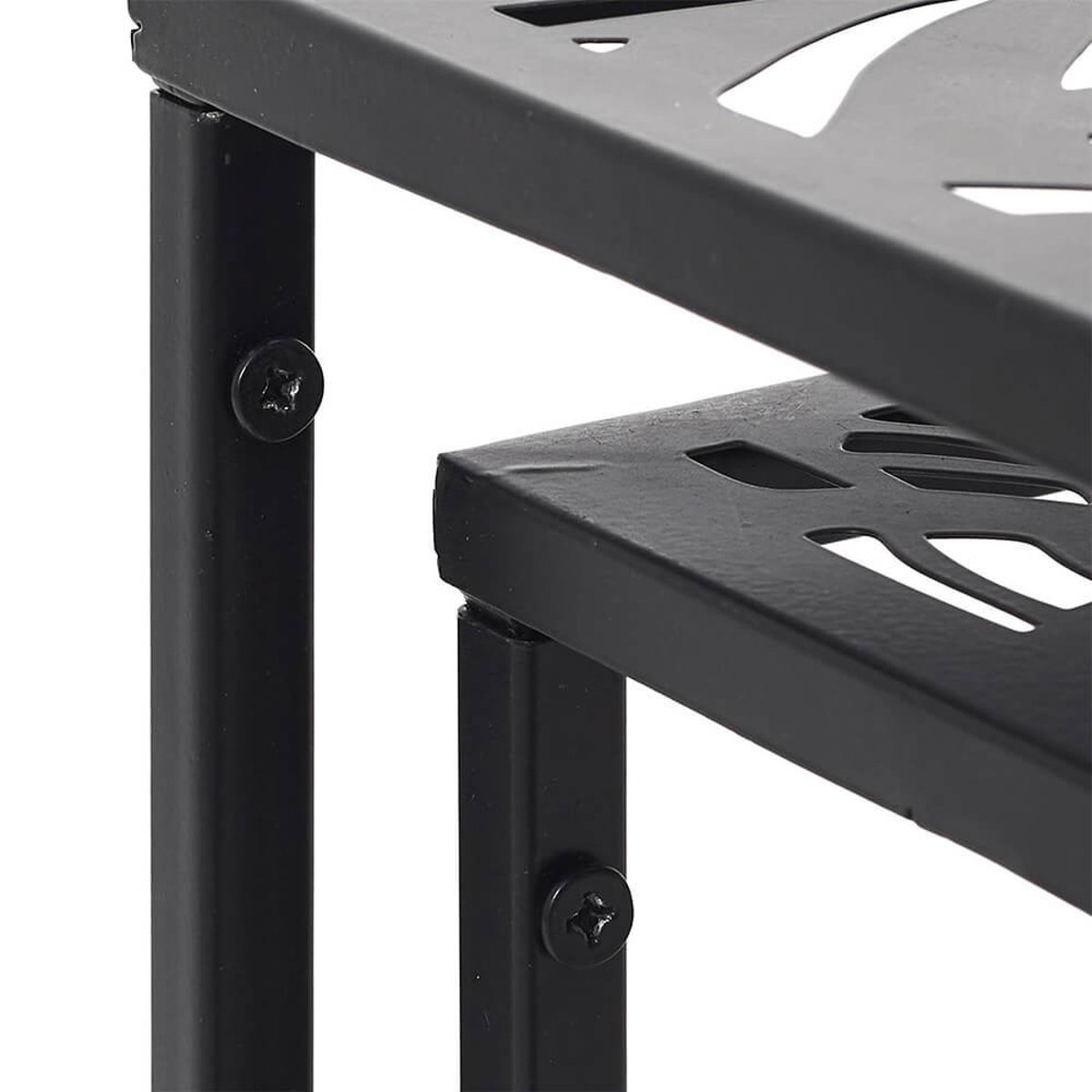 Lot de 2 sellettes en métal gigognes Havana noir, DECORATIE