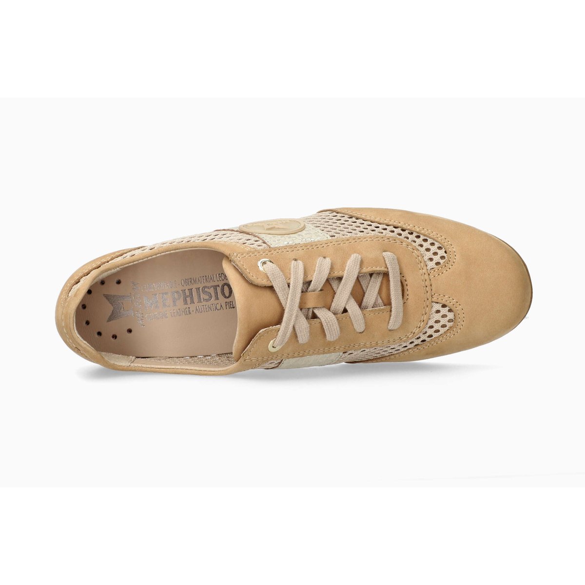 Baskets en cuir textile BLUE beige sand 5146, MEPHISTO