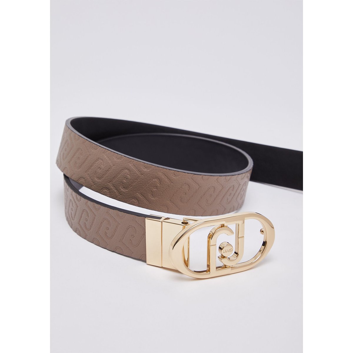 Ceinture réversible avec logo moka, LIU JO