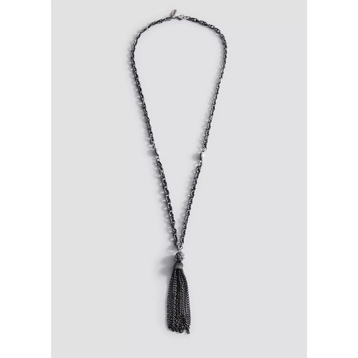 Collier pendentif à détail fleur argent, MANGO