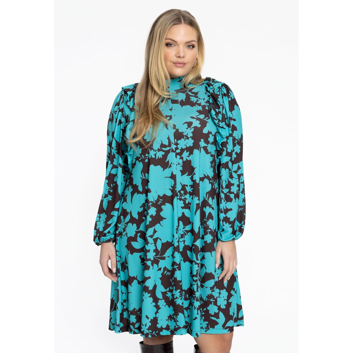 Robe volanté /à volants turquoise, YOEK