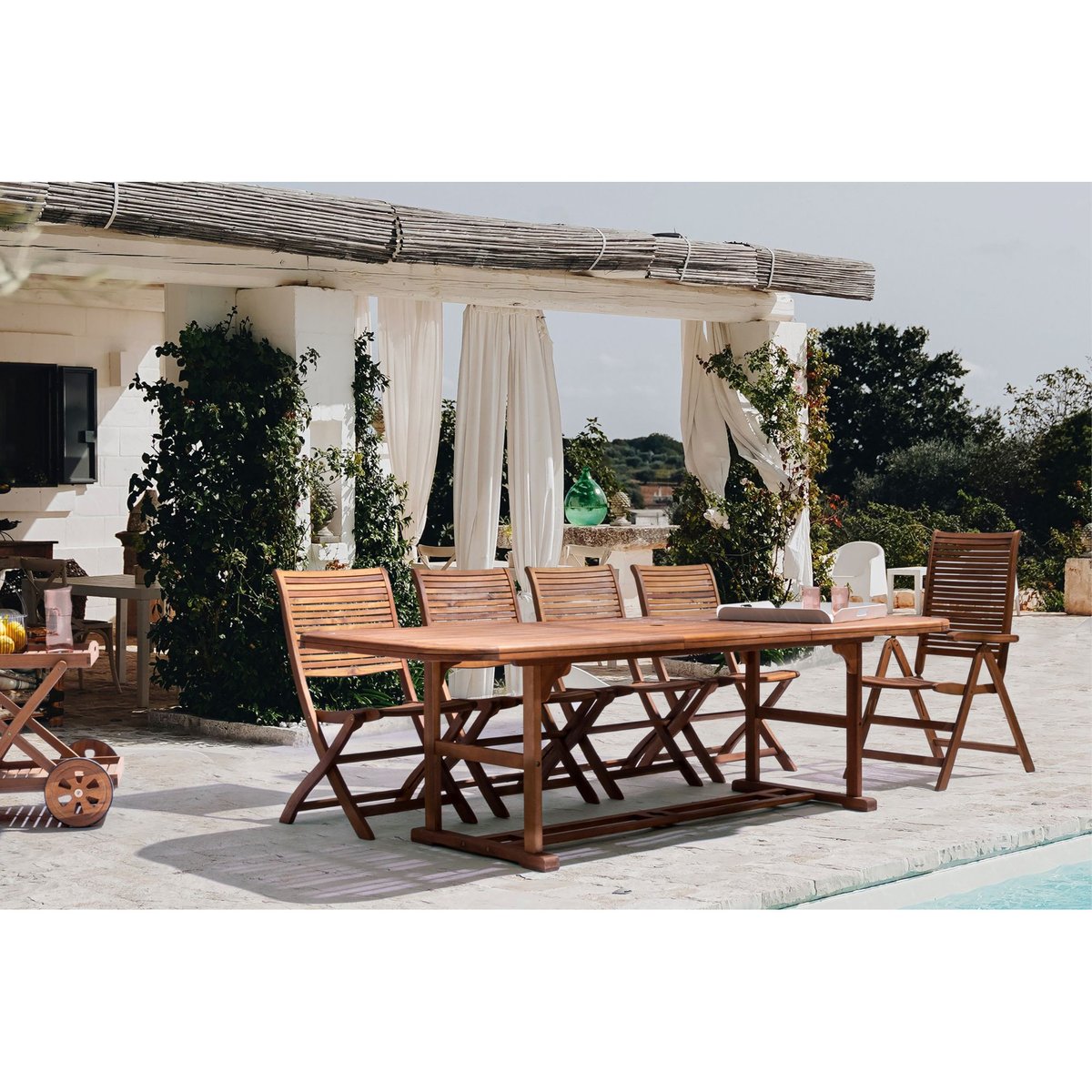 Fauteuils de jardin pliants en acacia (lot de 2) - CANCALE bois clair, HELLIN, DEPUIS 1862