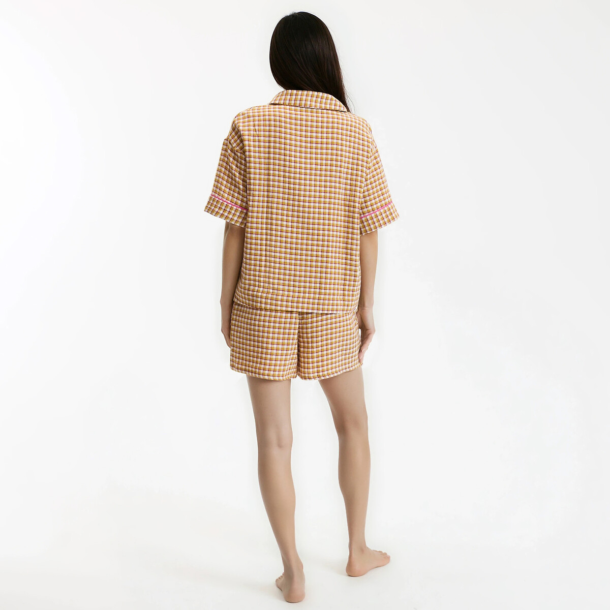 Checked Cotton Short Pyjamas checked, LA REDOUTE COLLECTIONS