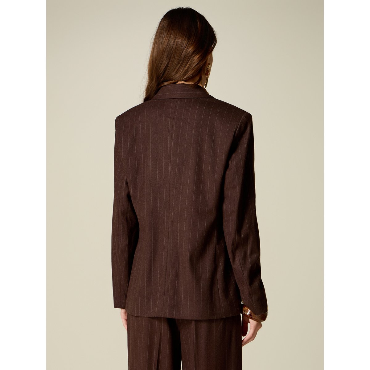 Blazer à rayures marron, OLTRE