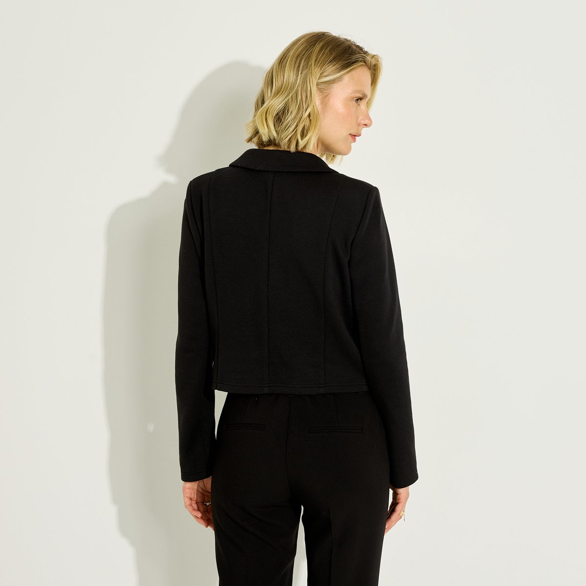 Boléro en maille col tailleur noir, GRAIN DE MALICE