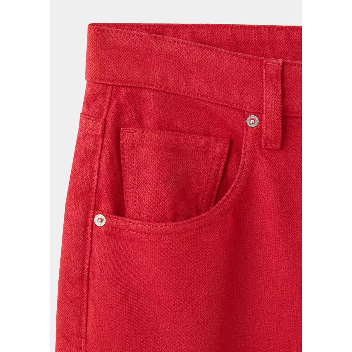 Jean droit coton rouge, MANGO