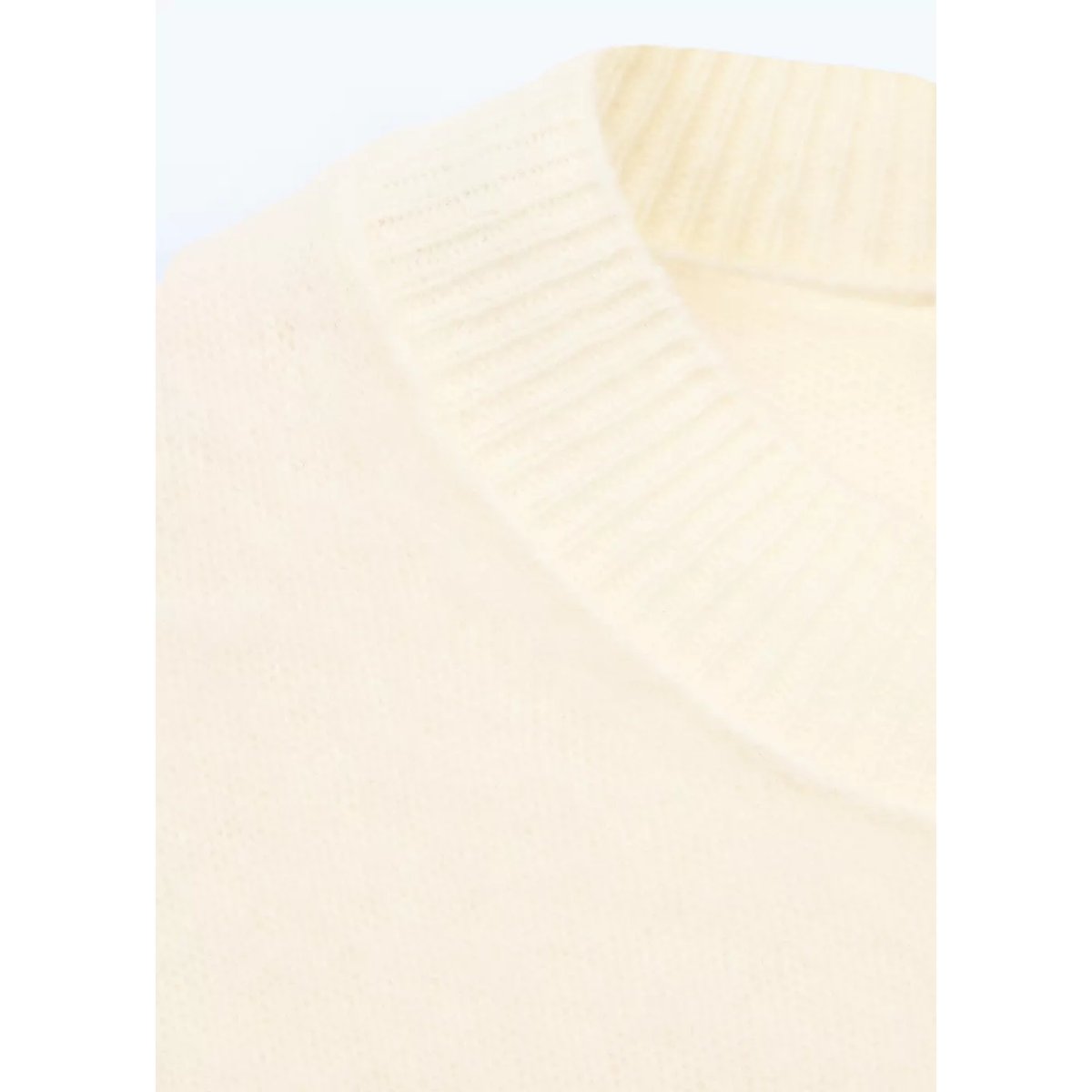 Pull-over 100 % laine manches courtes blanc, MANGO