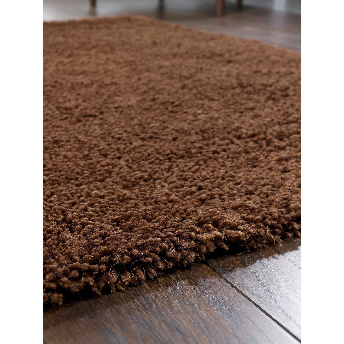 Hand Tufted Shimmer Shaggy Runner Rug chocolate, SO'HOME