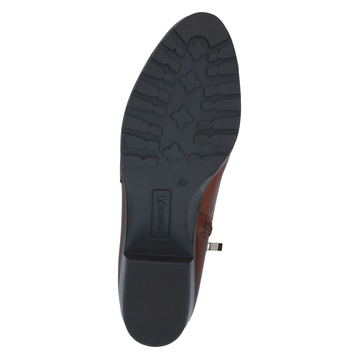 Bottine en cuir marron mocca combiné, CAPRICE