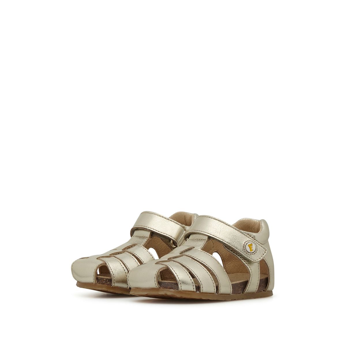 Sandales Semi-fermée En Cuir Alby platine, FALCOTTO