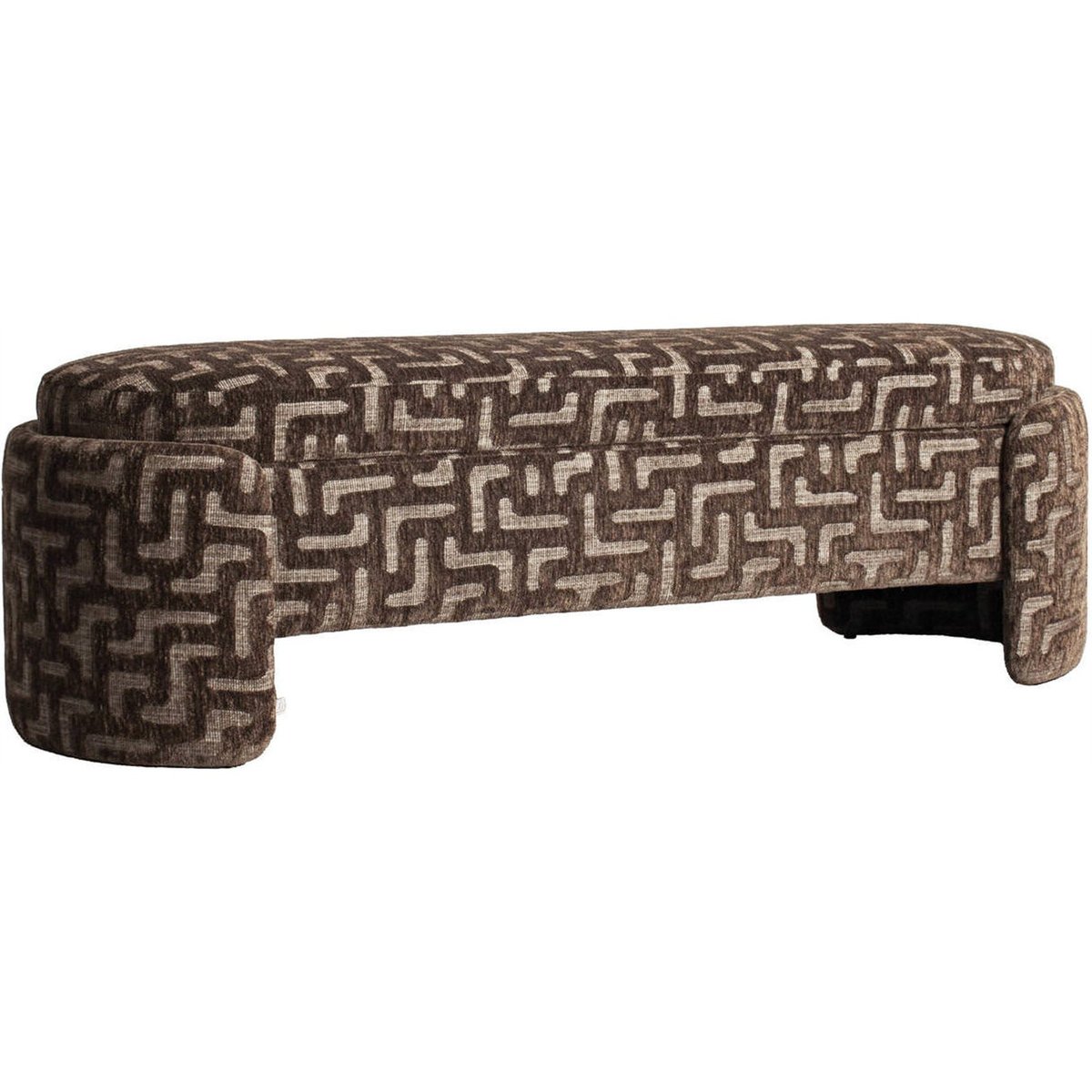 Banc coffre motif labyrinthe marron labyrinthe, RECOLLECTION