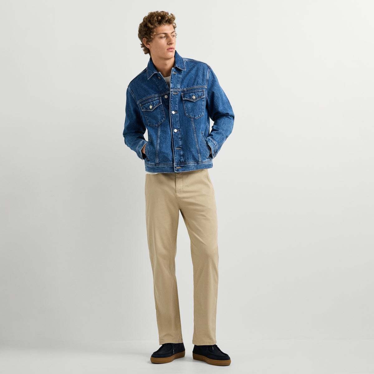 Pantalon Chino Coupe Décontractée En Sergé beige malté, PEPE JEANS