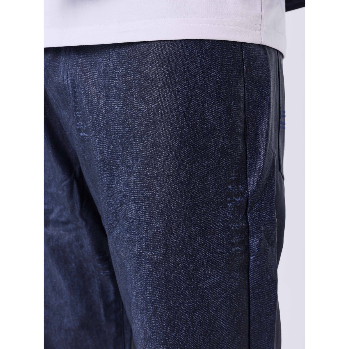 Pantalon en similicuir effet denim bleu, PROJECT X