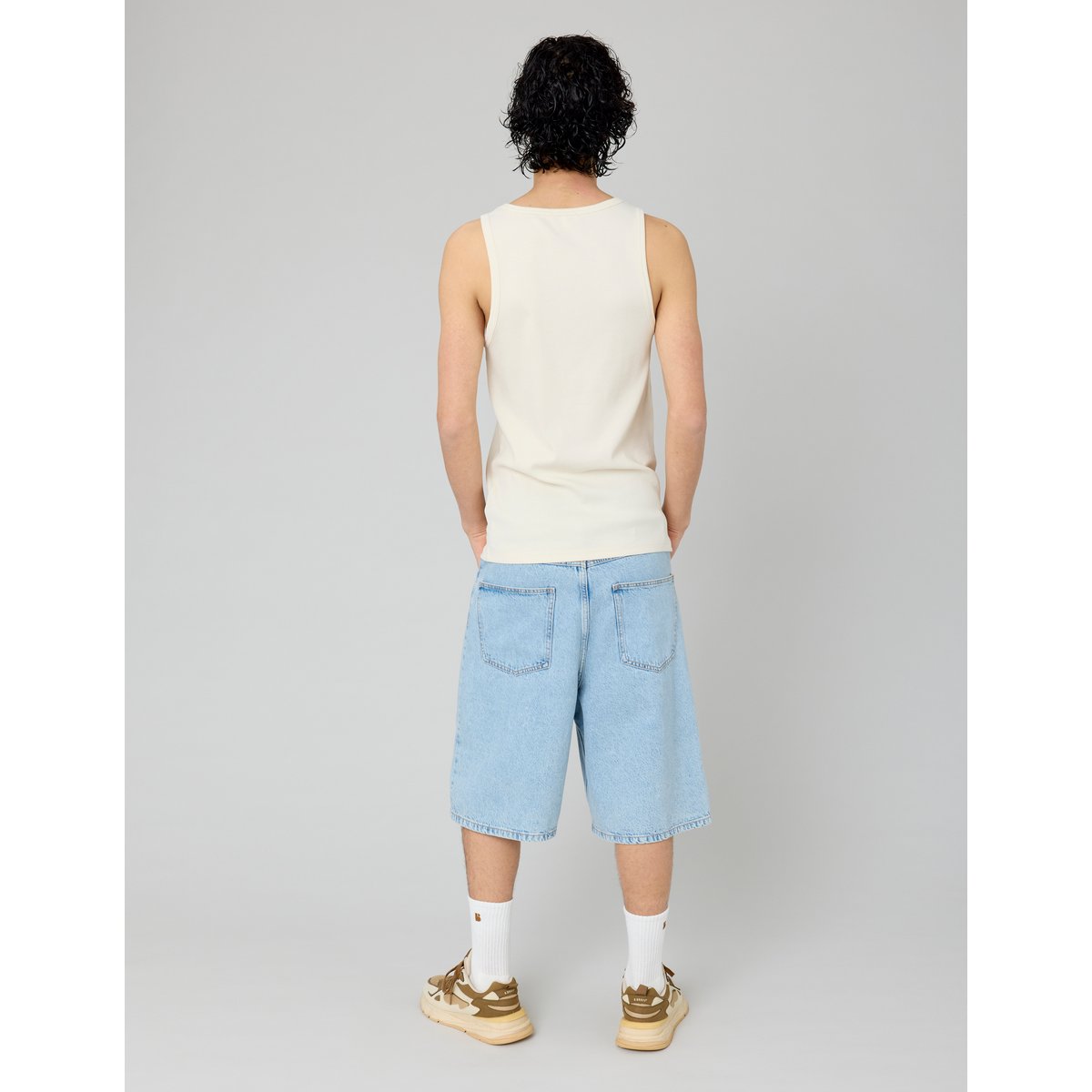 Bermuda en jean long bleu clair, BZB