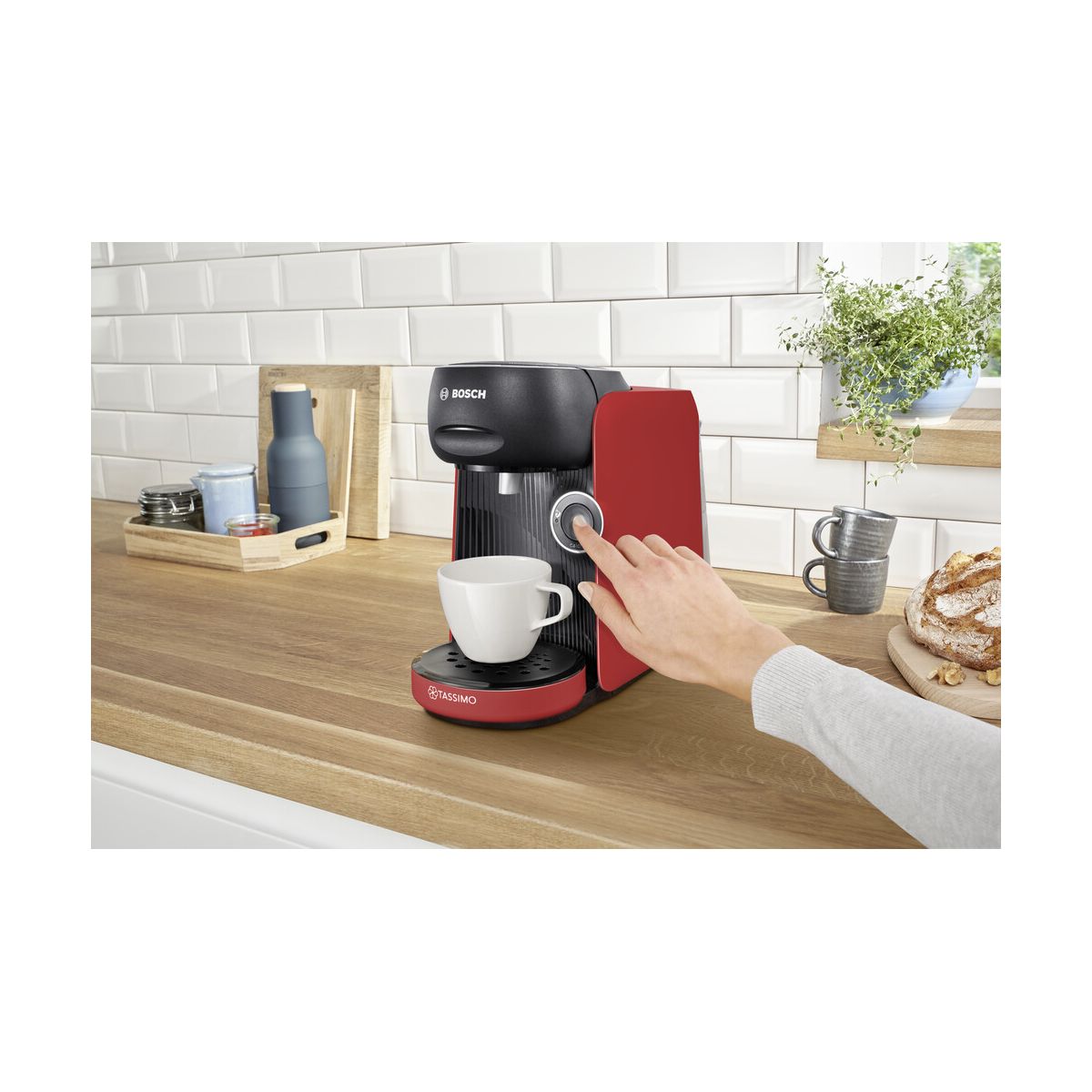 Tassimo FINESSE TAS163E noir + 3 packs de T- Dis couleur unique, BOSCH