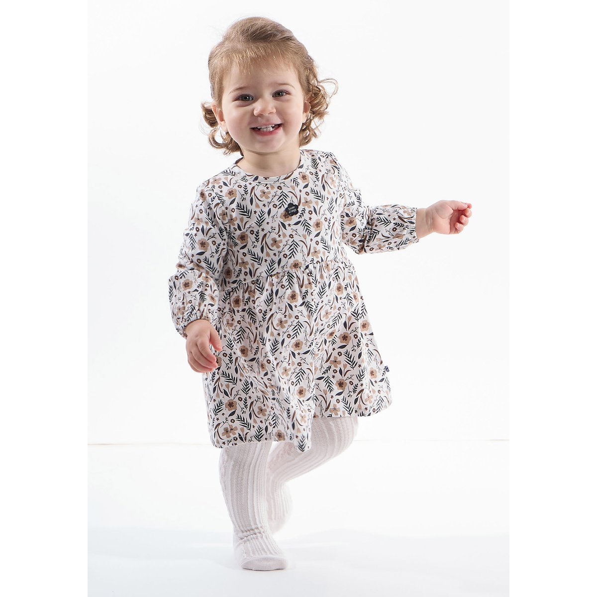 Ensemble robe manches longues et collant paz blanc, SUCRE D'ORGE