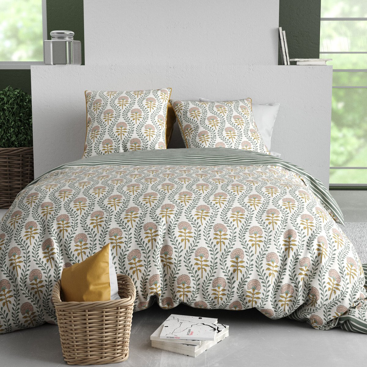 Parure housse de couette en coton imprimée, Pietra imprime, C DESIGN HOME TEXTILE