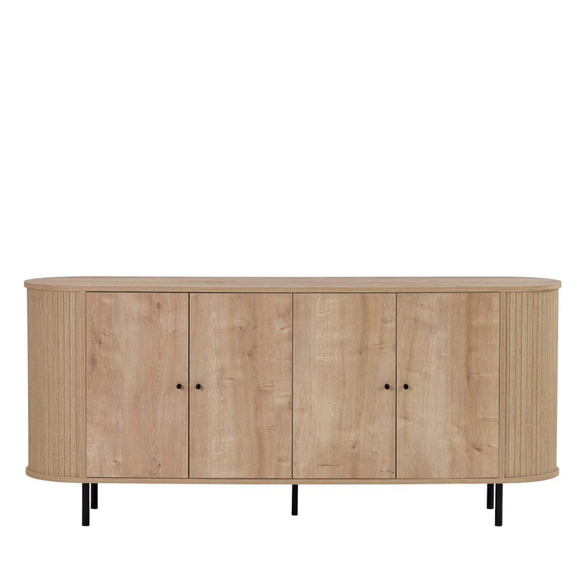 Buffet 4 portes aux bords arrondis en bois L180cm- PAZAR bois clair, DRAWER