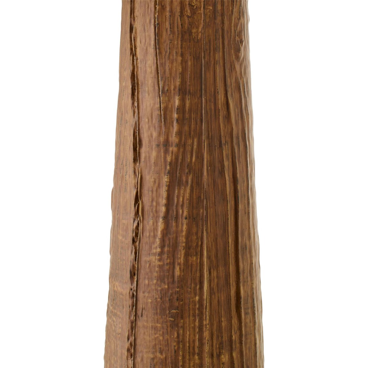 Lampe de table en poterie marron foncé et abat jour beige, RECOLLECTION