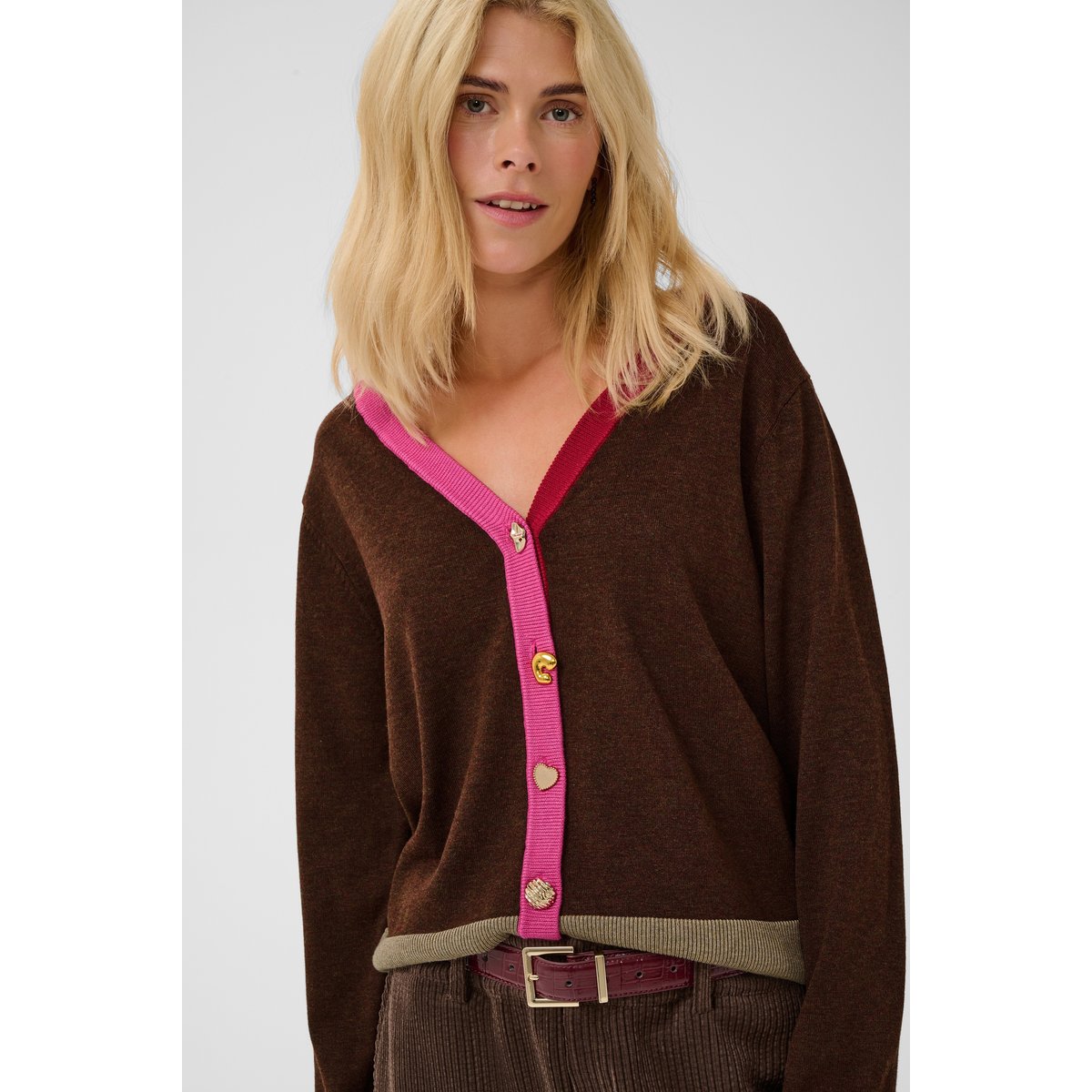 Pullover tricoté marron coffee bean melange, CULTURE