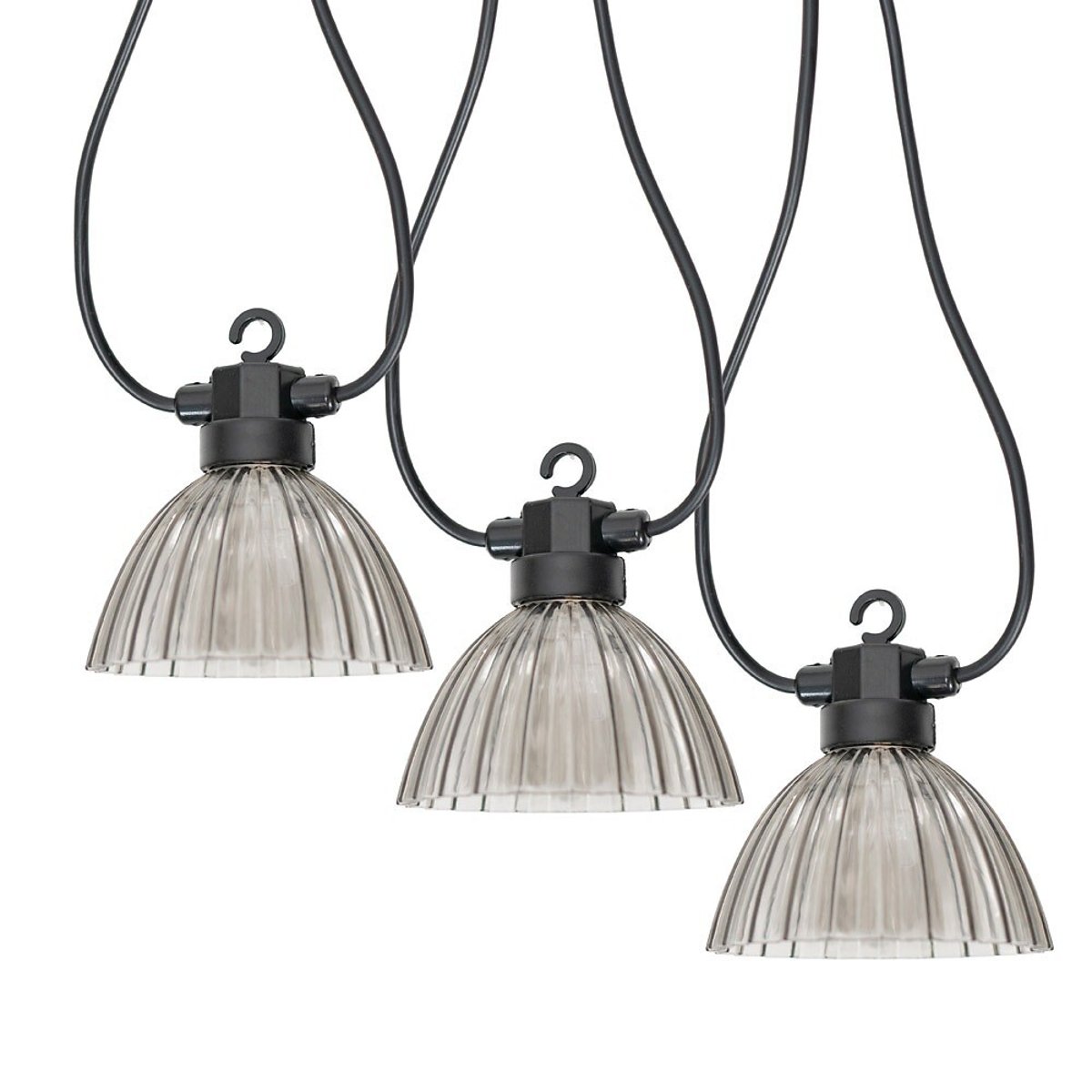 6-pcs Outdoor Battery Operated Pleated String Lights grey, SO'HOME