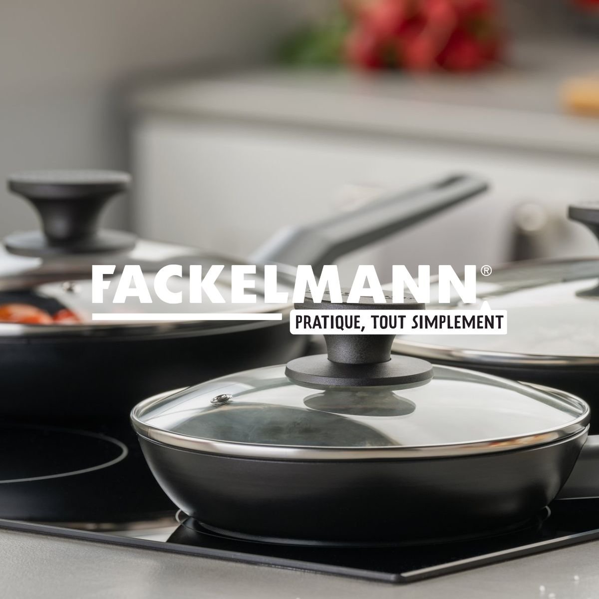 Couvercle de cuisson en verre 16 cm noir,transparent, FACKELMANN