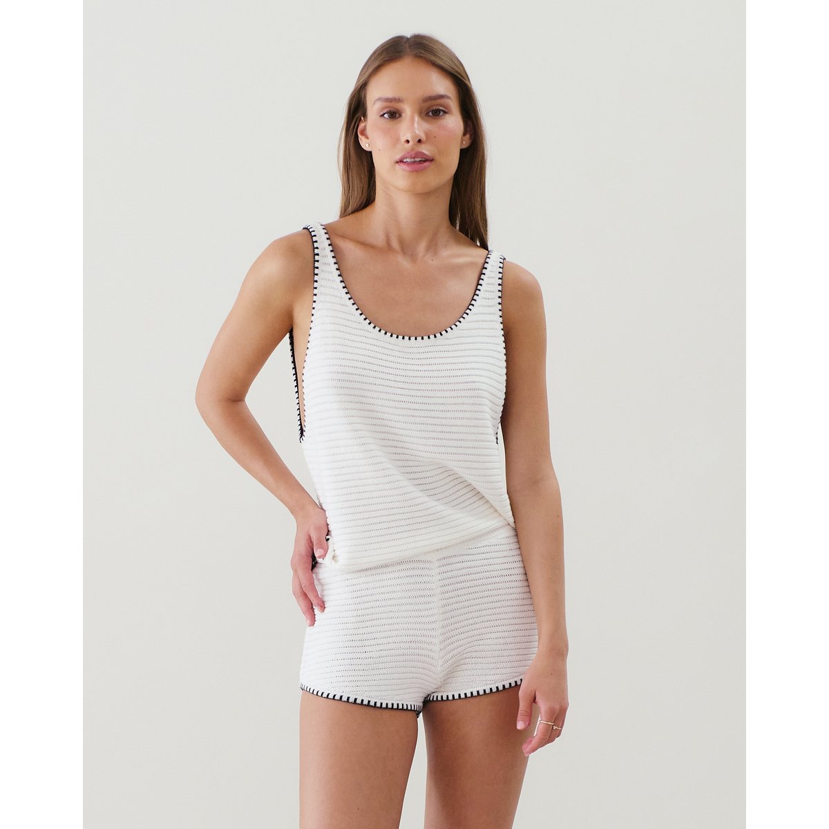 Débardeur en crochet PATCHOULIZ taupe, UNDIZ