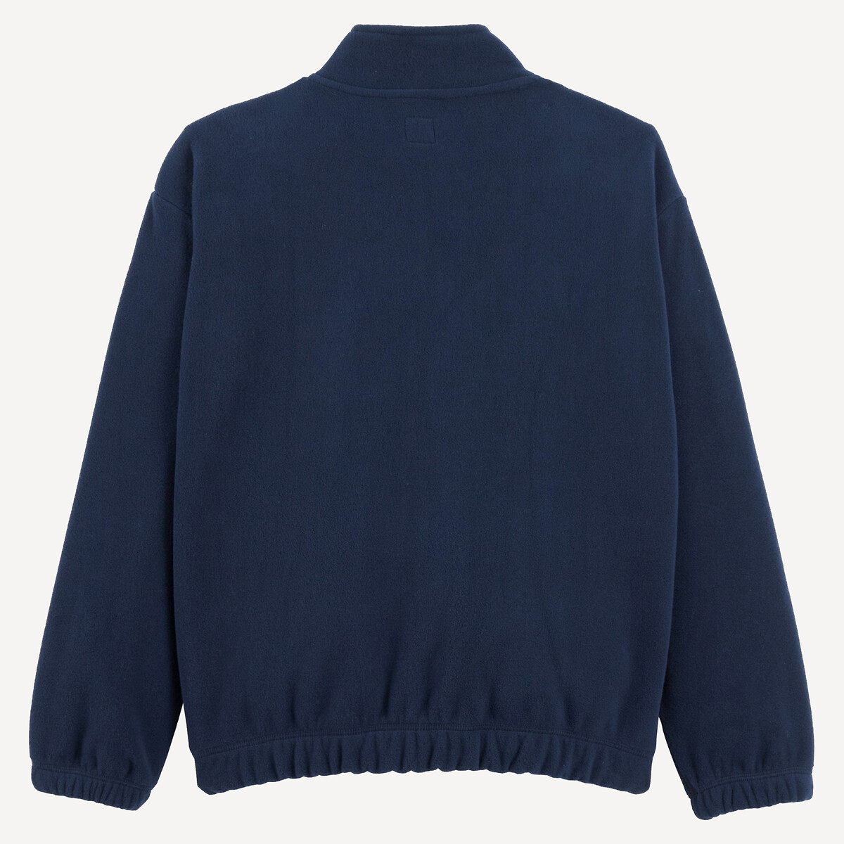 Sweatshirt met schipperskraag met rits, fleece marineblauw, LA REDOUTE COLLECTIONS