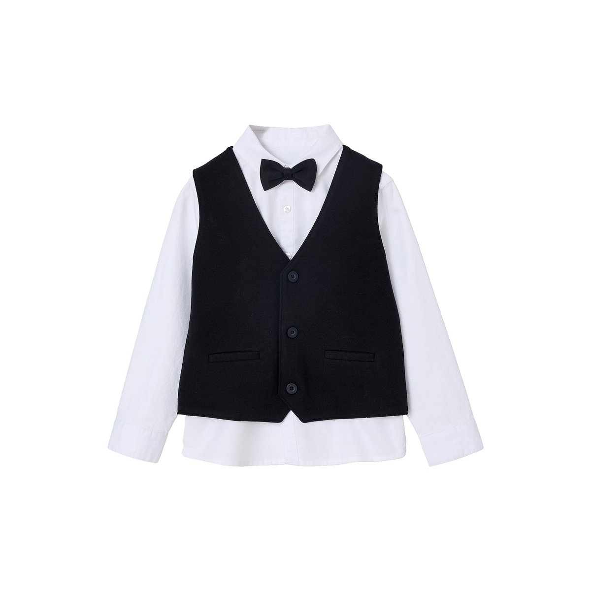 Ensemble chemise et gilet noël noir, VERTBAUDET