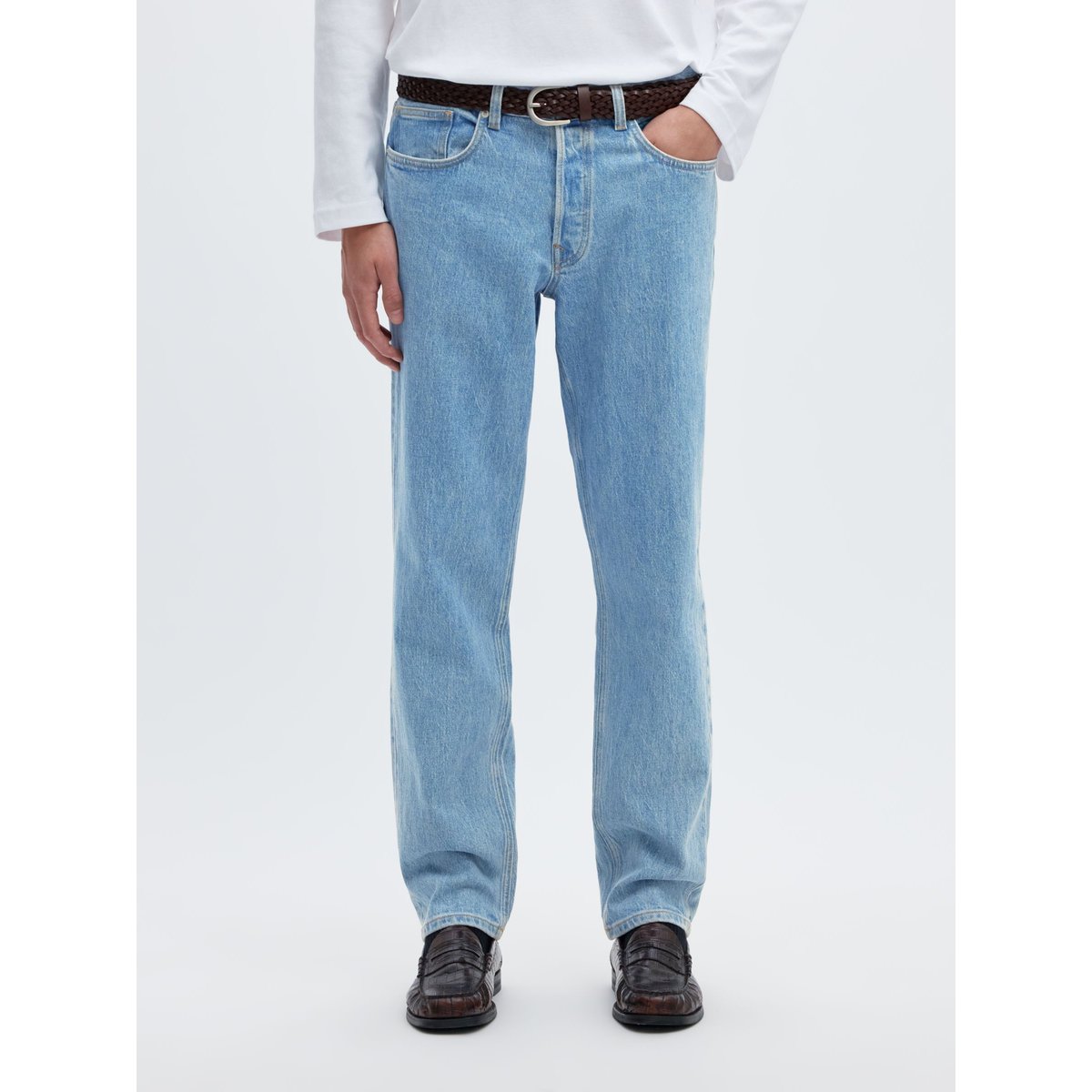 Jean Coupe Fuselée light blue denim, SELECTED