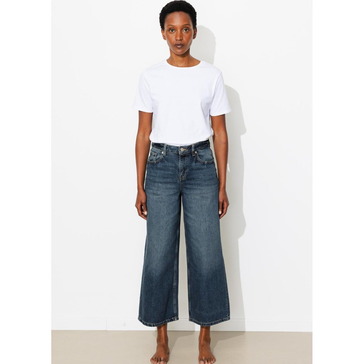 Jean court et large jean brut, PROMOD