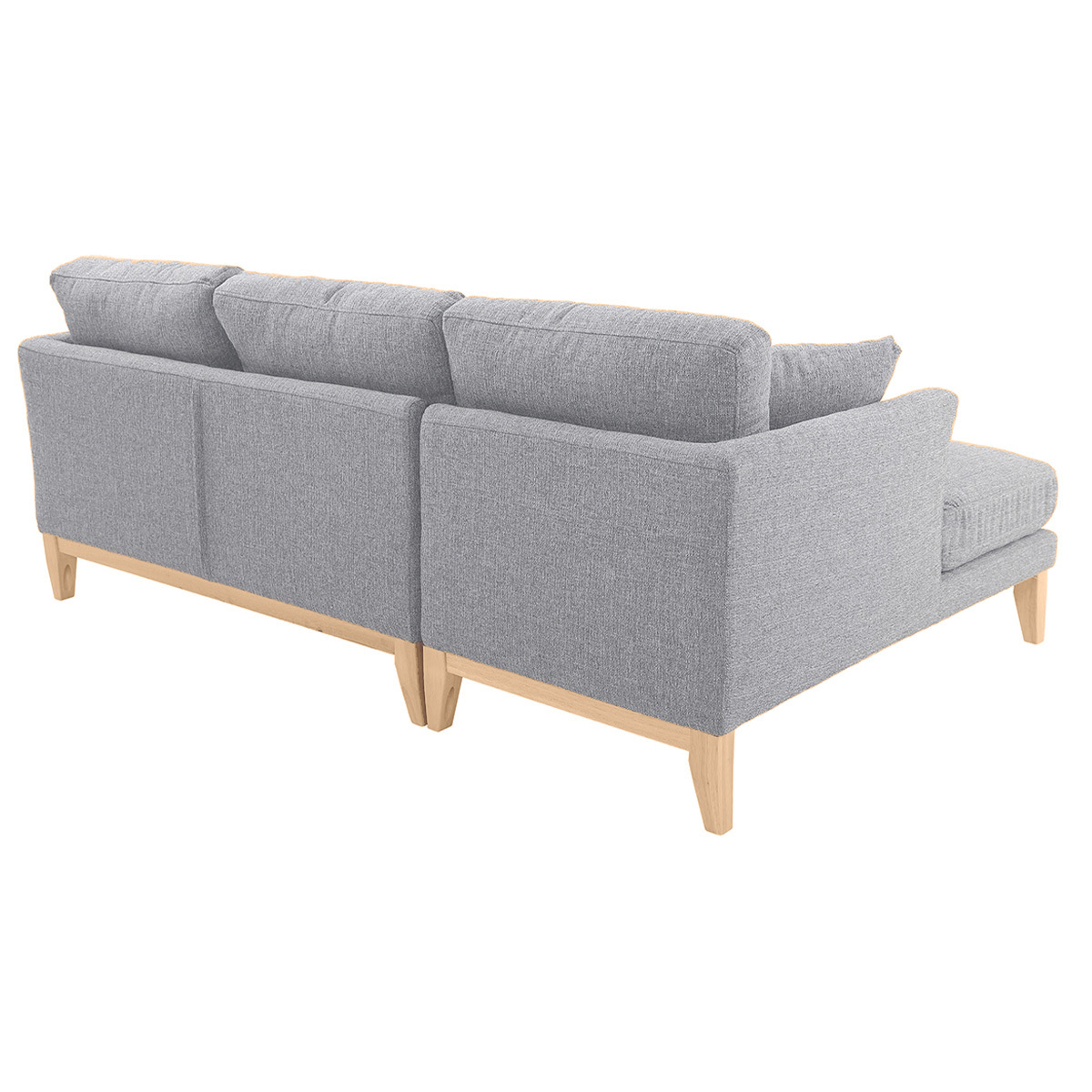 Canapé d'angle gauche scandinave déhoussable 3-4 places OSLO gris clair, MILIBOO