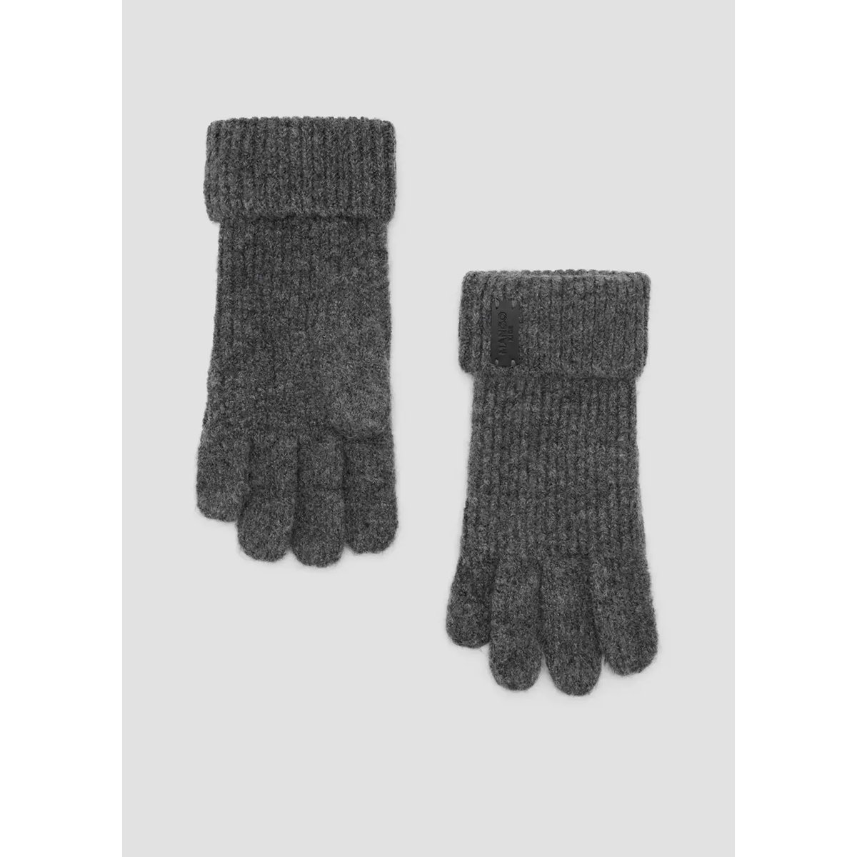 Gants côtelés à revers gris, MANGO KIDS