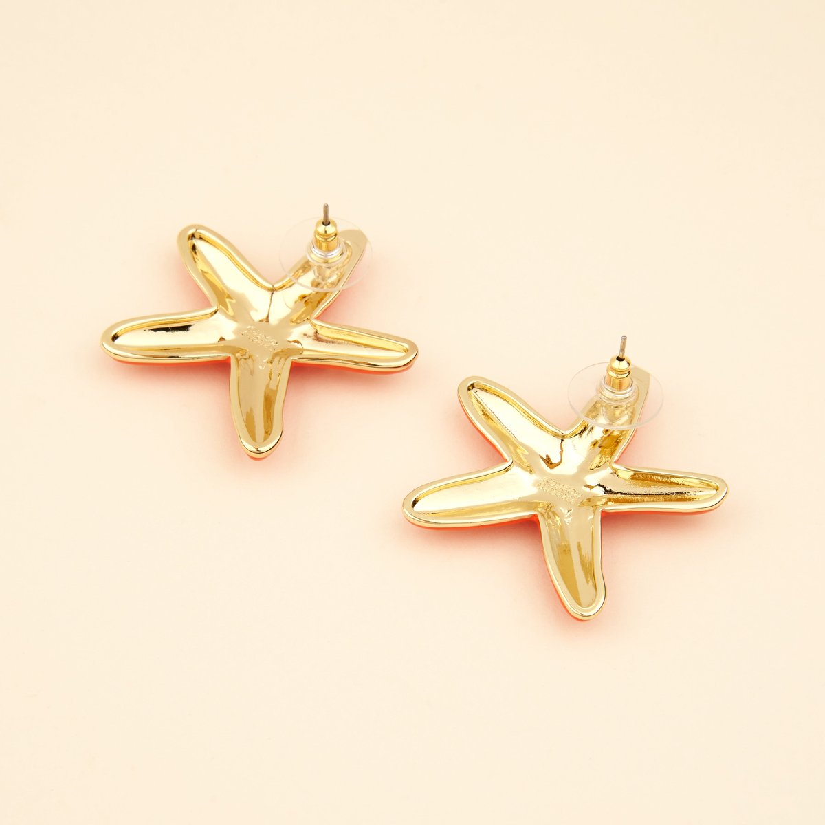 Boucles d'oreilles Étoile de mer Métal orange, COUCOU SUZETTE