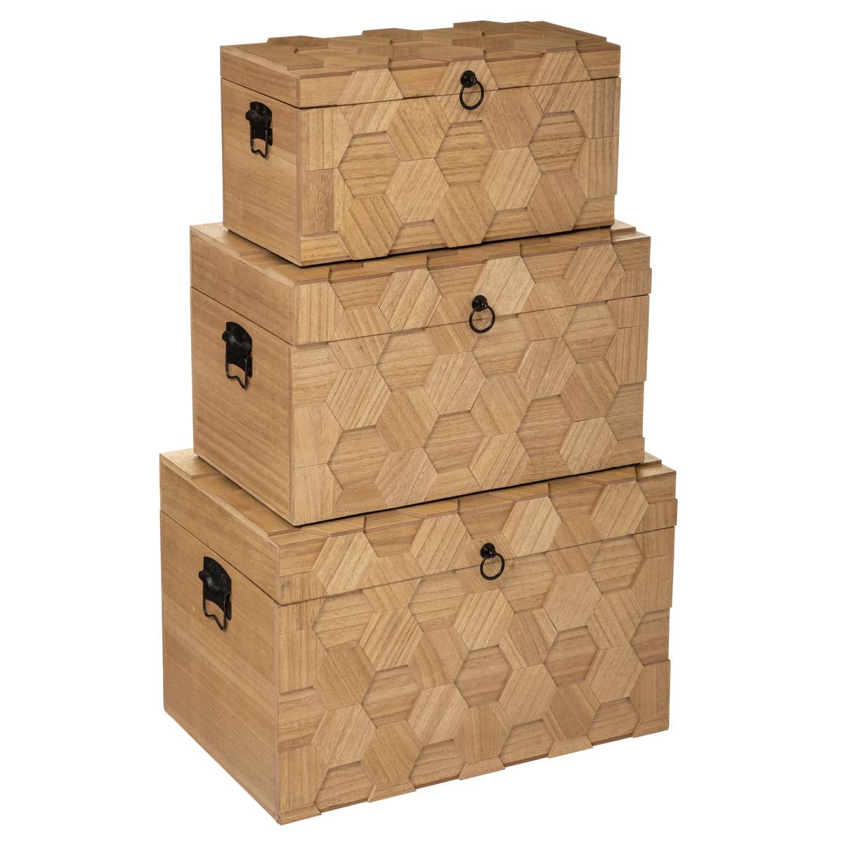 Set de 3 malles ARTY beige moyen, ATMOSPHERA